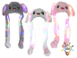 Preview: LED wobble beanie bunny rental cuddle hat approx. 60 cm x 20 cm