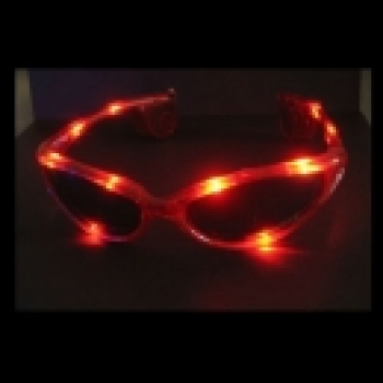 Preview: LED leucht Brille Wayfarer Glasses RAY Style LED Party Partybrille ROT Grün Blau Transparent 3 Programme