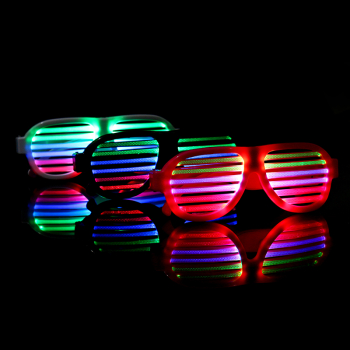 LED Blink-Brille Blinky Spaß-Brille Leucht-Brille Party JGA Fest Karneval Rot 