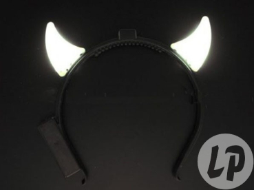 LED Licht Hoerner Teufels Hörner Teufelshörner ROT GRÜN PINK BLAU MULTICOLOR Blink Bock Horn