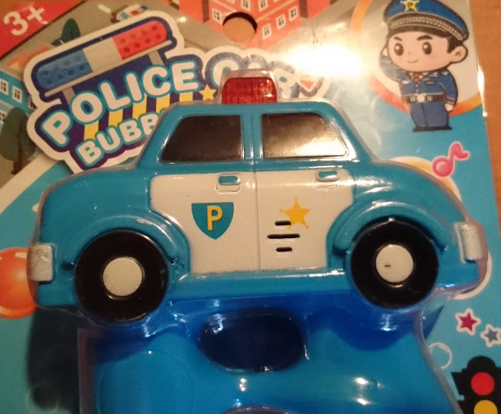 Feuerwehr Polizei Auto Bubble Gun Seifenblasenpistole icht und Sound Batt.Gratis 