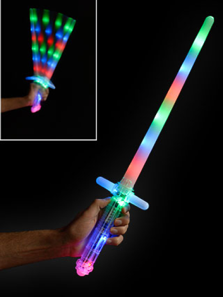 LED LASER CRUSADER Sword LIGHT SWORD 75 cm long LED red green and blue rgb