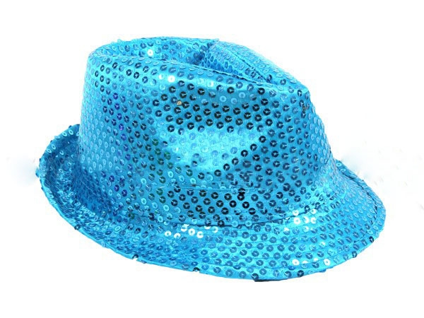 Current Glitter Trilby Hat with LED technology silver blue red gold  black
