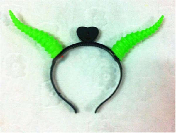 LED Licht Hoerner Teufels Hörner lang gedreht 9 cm turned horns blau rot pink grün