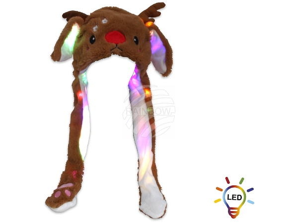 Bobble Hat Santa Deer reindeer3 modes of light about 65 cm x 32 cm Merry Christmas