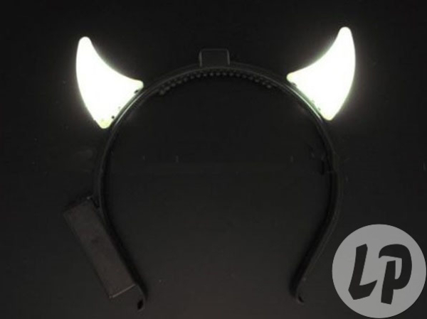 LED Licht Hoerner Teufels Hörner Teufelshörner ROT GRÜN PINK BLAU MULTICOLOR Blink Bock Horn