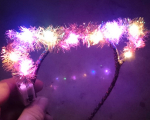 LED Haarreifen FLITTER Leucht Blink CAT Katzen Ohren Katzenohren Haar Reif blinky Haarreif