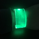 NEU 24 h Leucht Power LED Armband transparent BRACELET Laser Gravur 21 x 3,0 Magnetverschluss