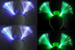 LED flashing headgear fibre Glasfaser green blue leds blinking headband