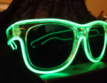 Sonnenbrille Party Leucht Brille EL Disco Rave Partybrille ray sound active Blau getoent Transparent Rahmen
