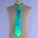 Leuchtende RGB LED Glas Faser Glasfaser Krawatte 7 Farben + Farbwechsel USB +AKKU